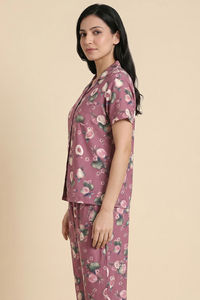Zivame Buttersoft Fruity Collection Knit Poly Pyjama Set - Mesa Rose — thumbnail 4